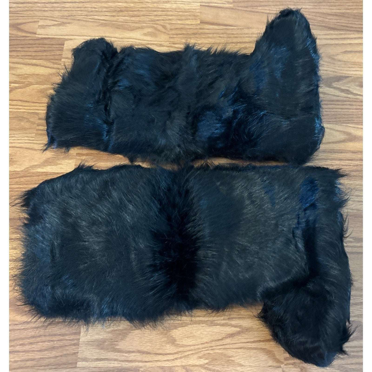Y2K Rave Shaggy Mongolian Faux Fur Knee High Black Furry Moon Boots Sz 12 Womens