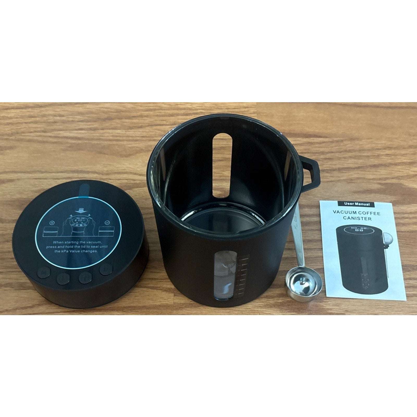 Automatic Airtight Vacuum Sealing Coffee Canister 1.3L Smart Sensors LCD Display