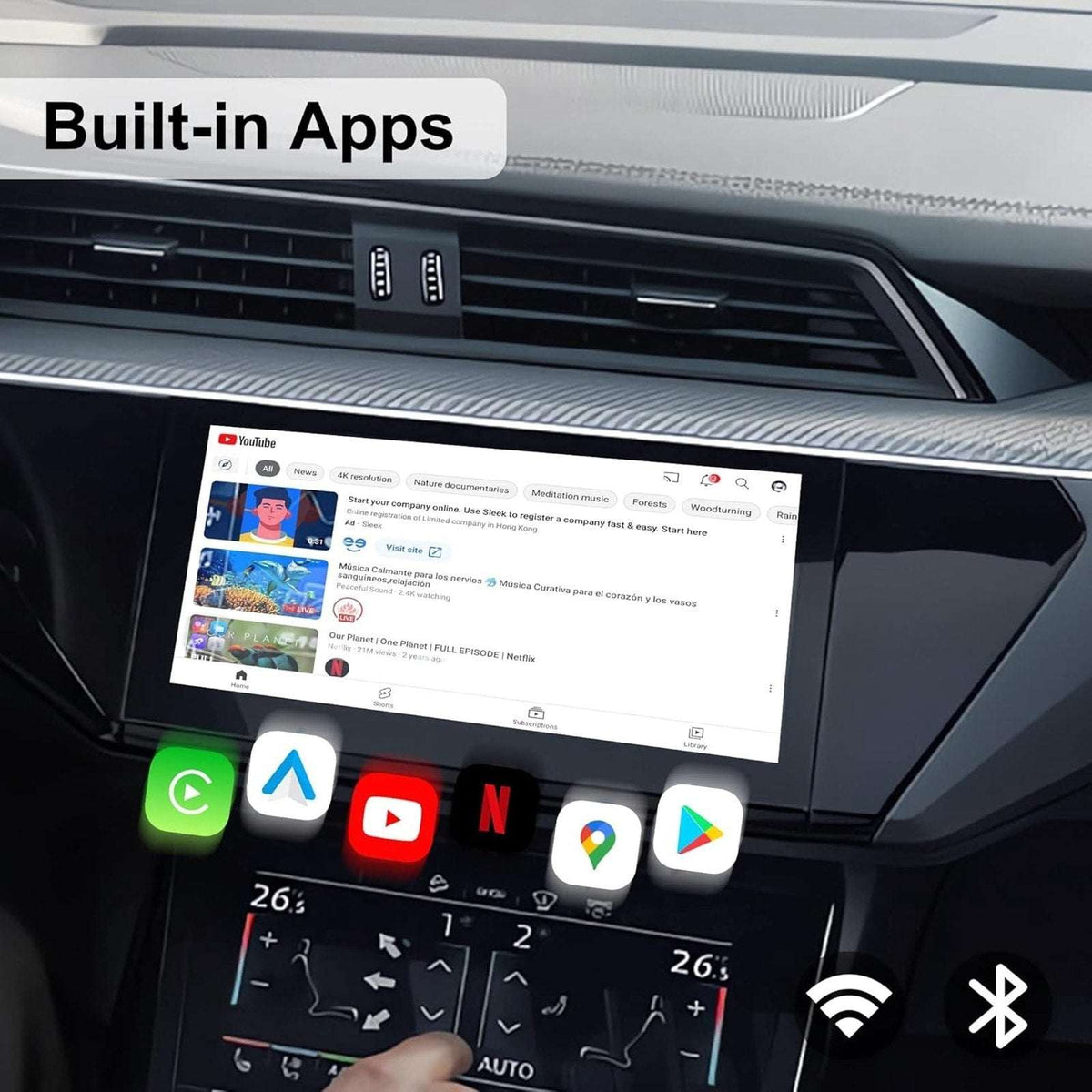 MMB MAX Android Wireless CarPlay 4G/Wifi/BT 8Core 4+64GB Multimedia Ai Video Box