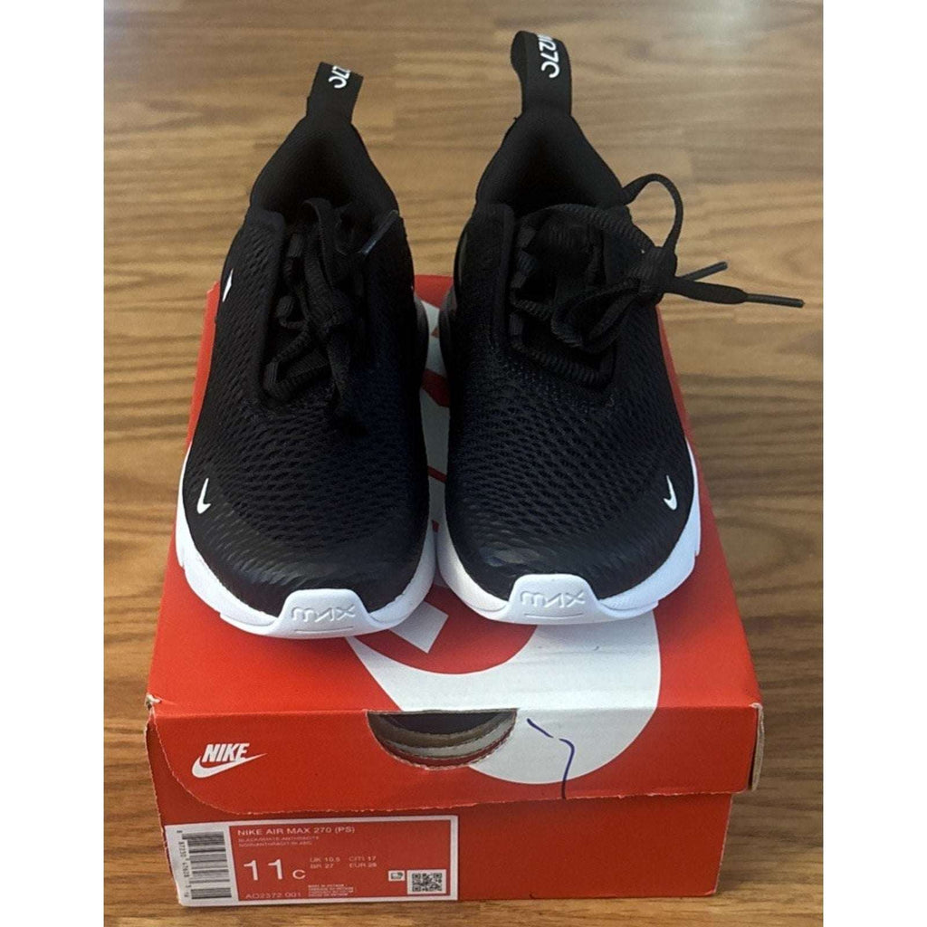 Kids Nike Air Max 270 (PS) Low Black White AO2372-001 Preschool Size 11c