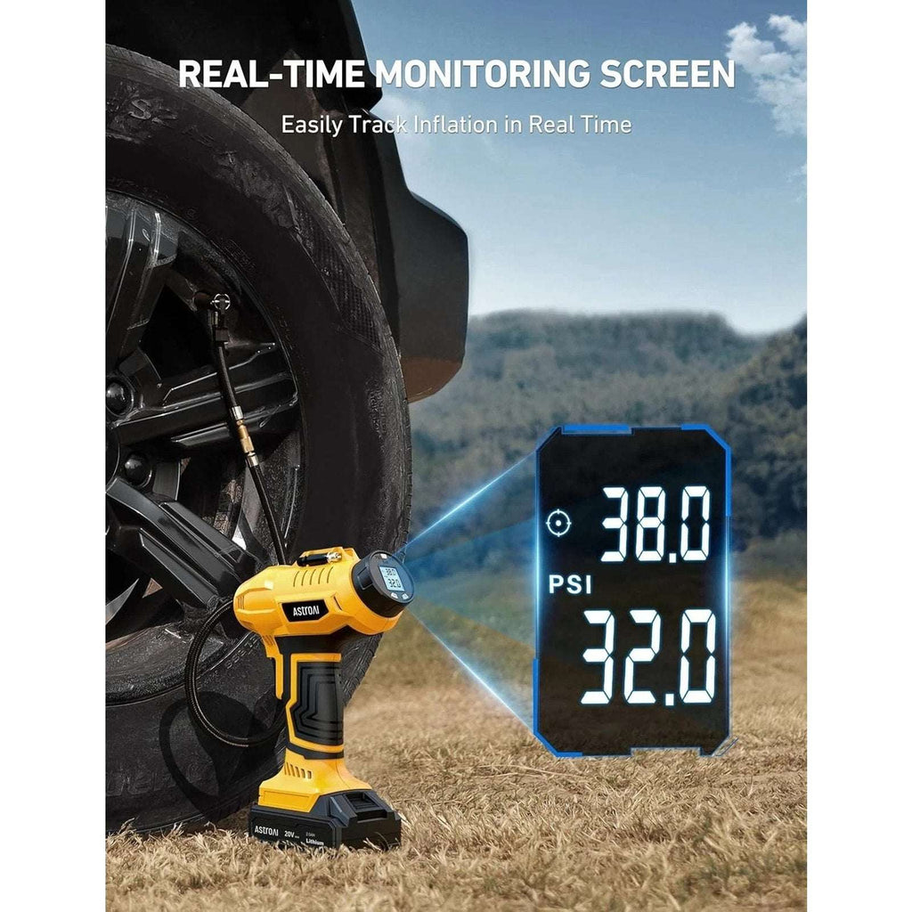 AstroAI Tire Inflator Cordless Air Compressor 160PSI w 12V/20V Dual Power Supply