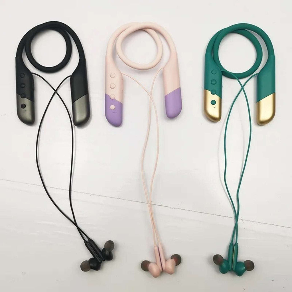 Bluetooth Headphones Neckband, Retractable Headset Wireless Sports Earbuds Noise