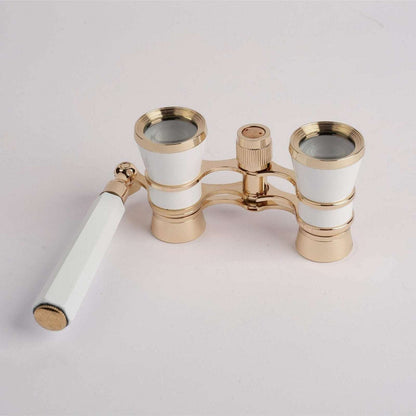 Retro 3X25 Opera Glasses Compact Metal Theater Binoculars with Adjustable Handle