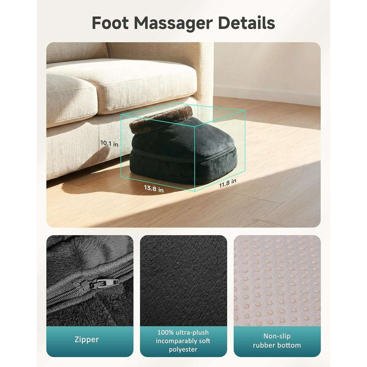 Snailax Electric Shiatsu Foot & Back Massager with Heat, Kneading Foot Warmer