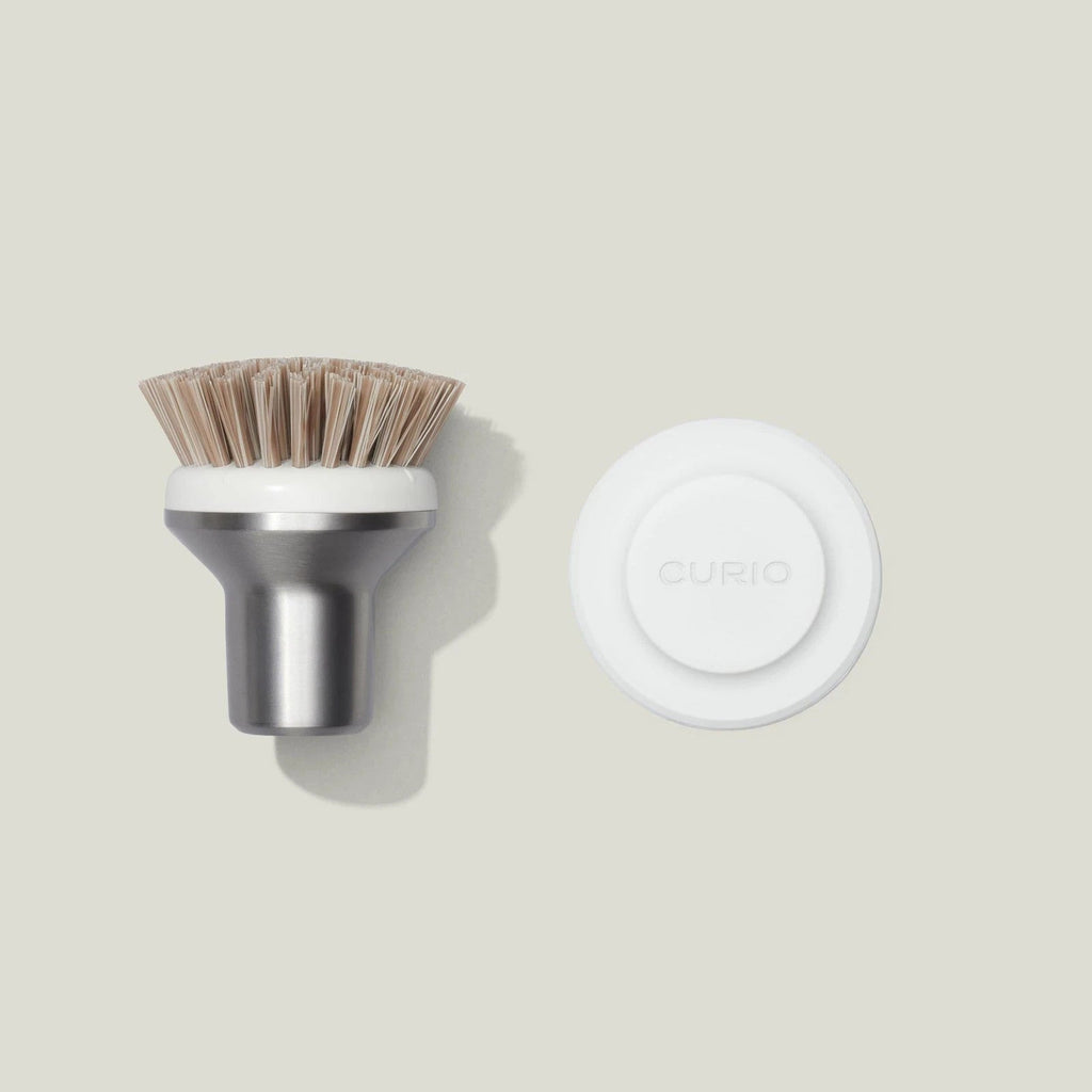 Curio Home Goods Ionic Palm Brush Set Magnetized Stands Upright Stainless Steel