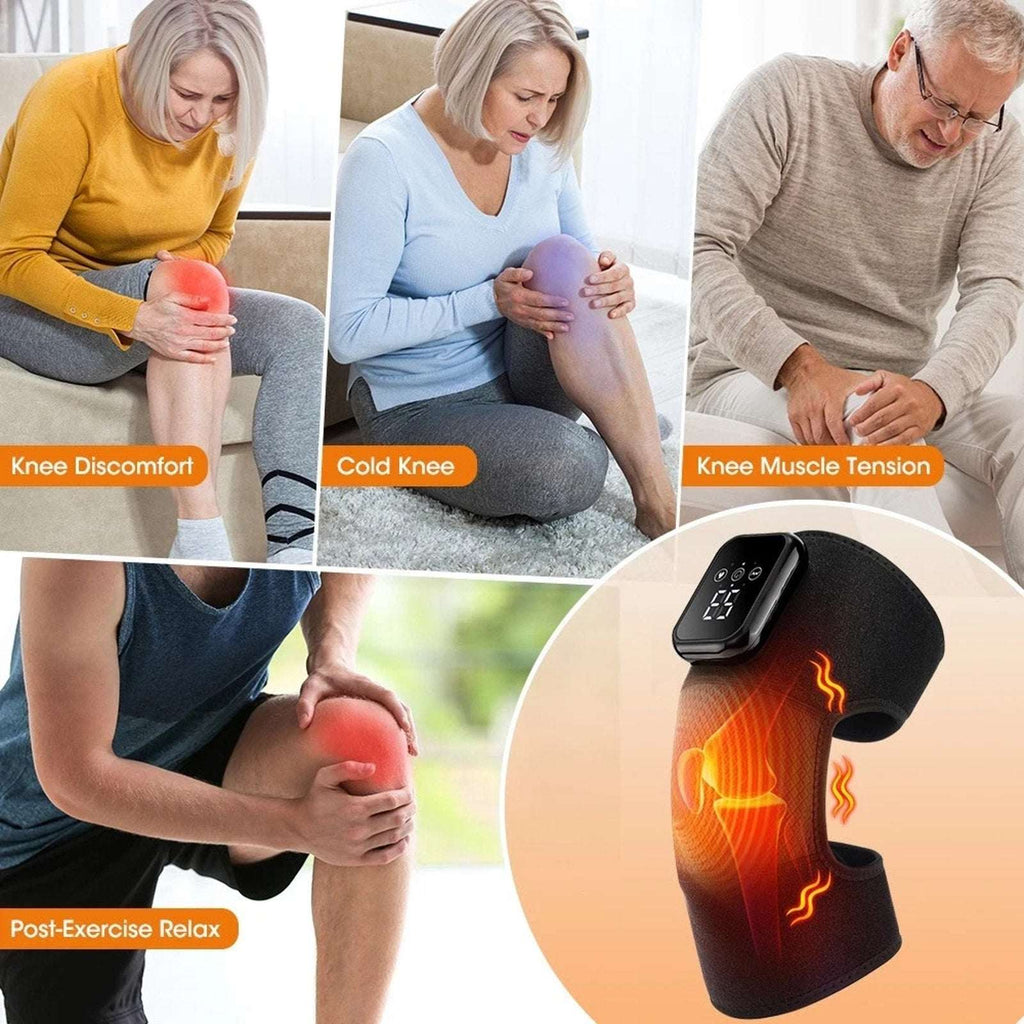 Cordless Knee Massager 3 Vibration Modes 3 Heating Levels 660nm/850nm Red Light