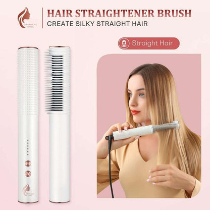 Graphene Times Hair Straightening Brush Auto-Off, Anti-Scald, Fast Heating Comb