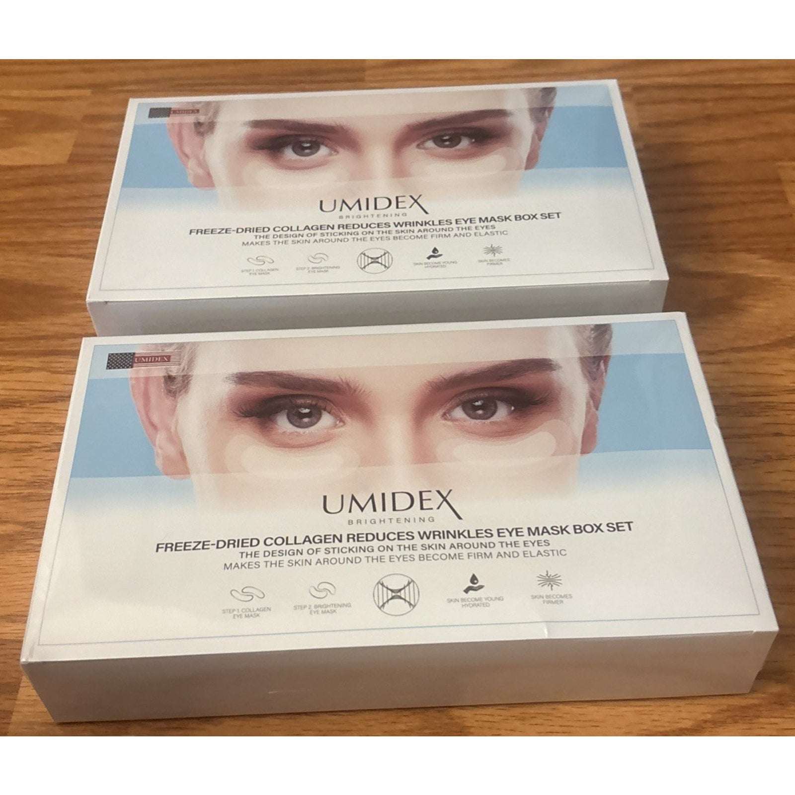 2x Umidex Facial 2-Step Freeze-Dried Collagen & Brightening Eye Mask Box Set