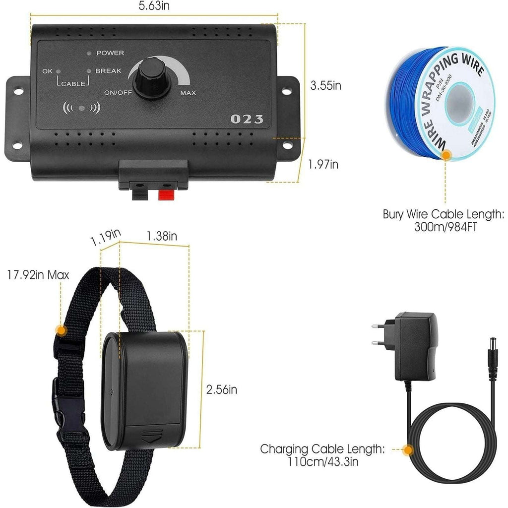 2 Dog Wireless Electric In-Ground Fence Containment System Shock Training Collar