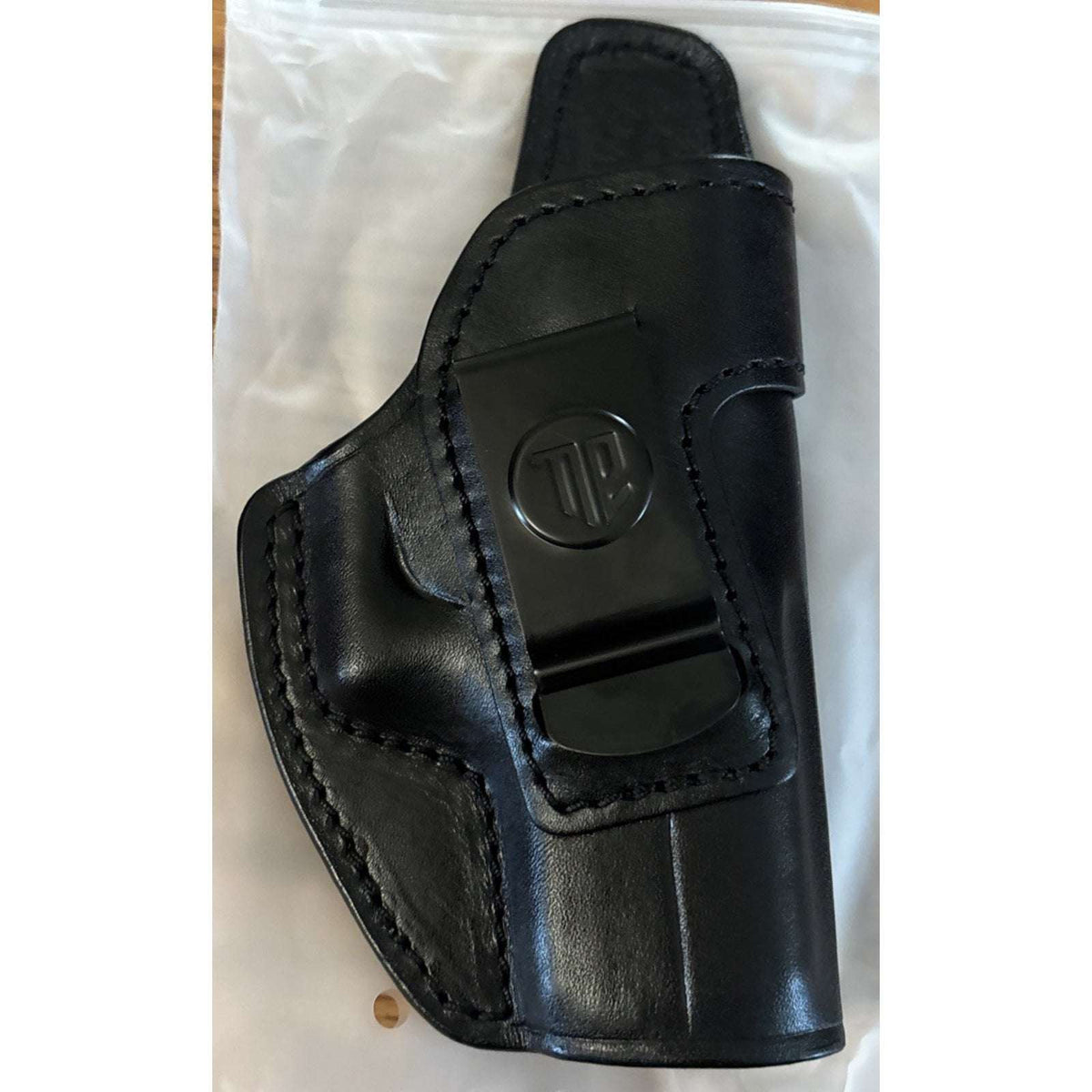 TacDefens IWB Black Leather RH Holster Glock 19 19X 23 45 TriggerBlock Retention