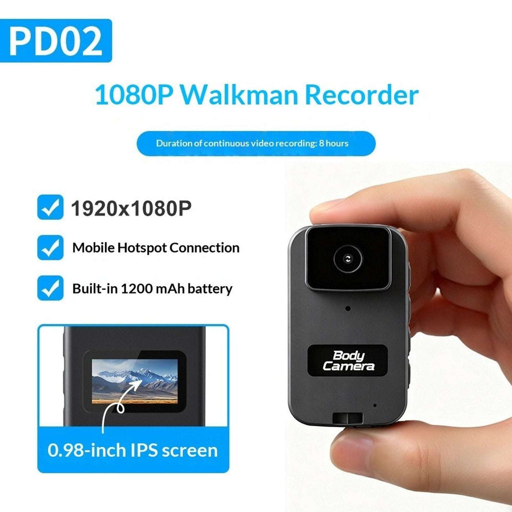 1080P Mini WiFi Body Camera w/ Audio Waterproof Car Sports Recorder w/ Back Clip