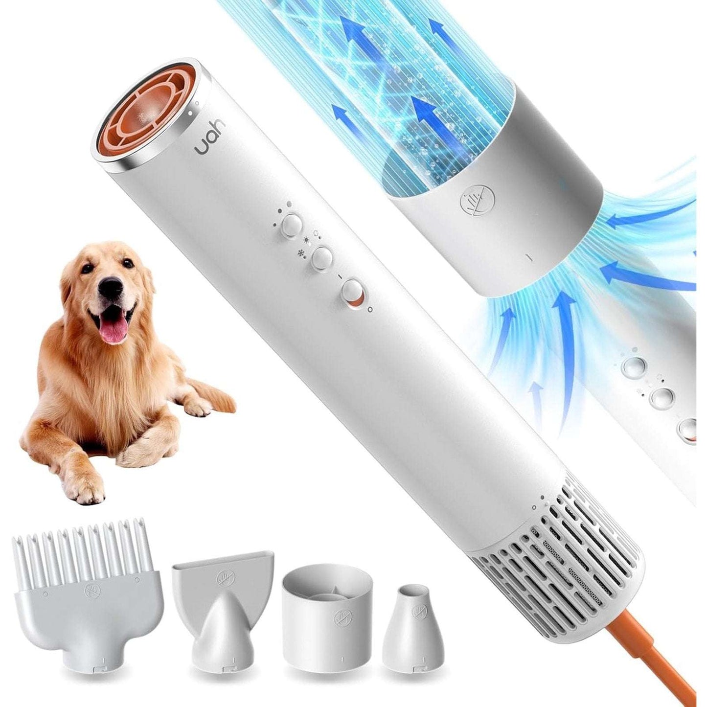 uahPet Fluffy Dog Dryer PRO NTC Smart Temperature Control, Low Noise, Quick Dry