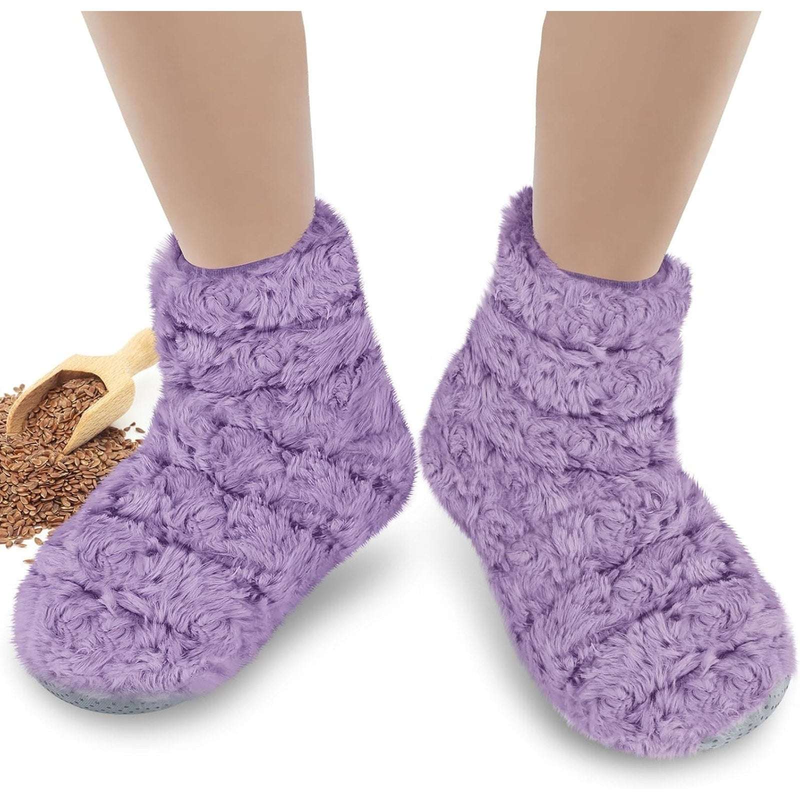 REVIX Microwavable & Freezable Booties Feet Ankle Warmers Hot/Cold Socks