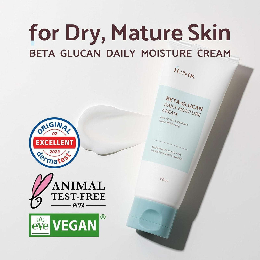 iUNIK Beta Glucan Daily Moisture Cream & Power Moisture Serum 60ml 50ml K-Beauty