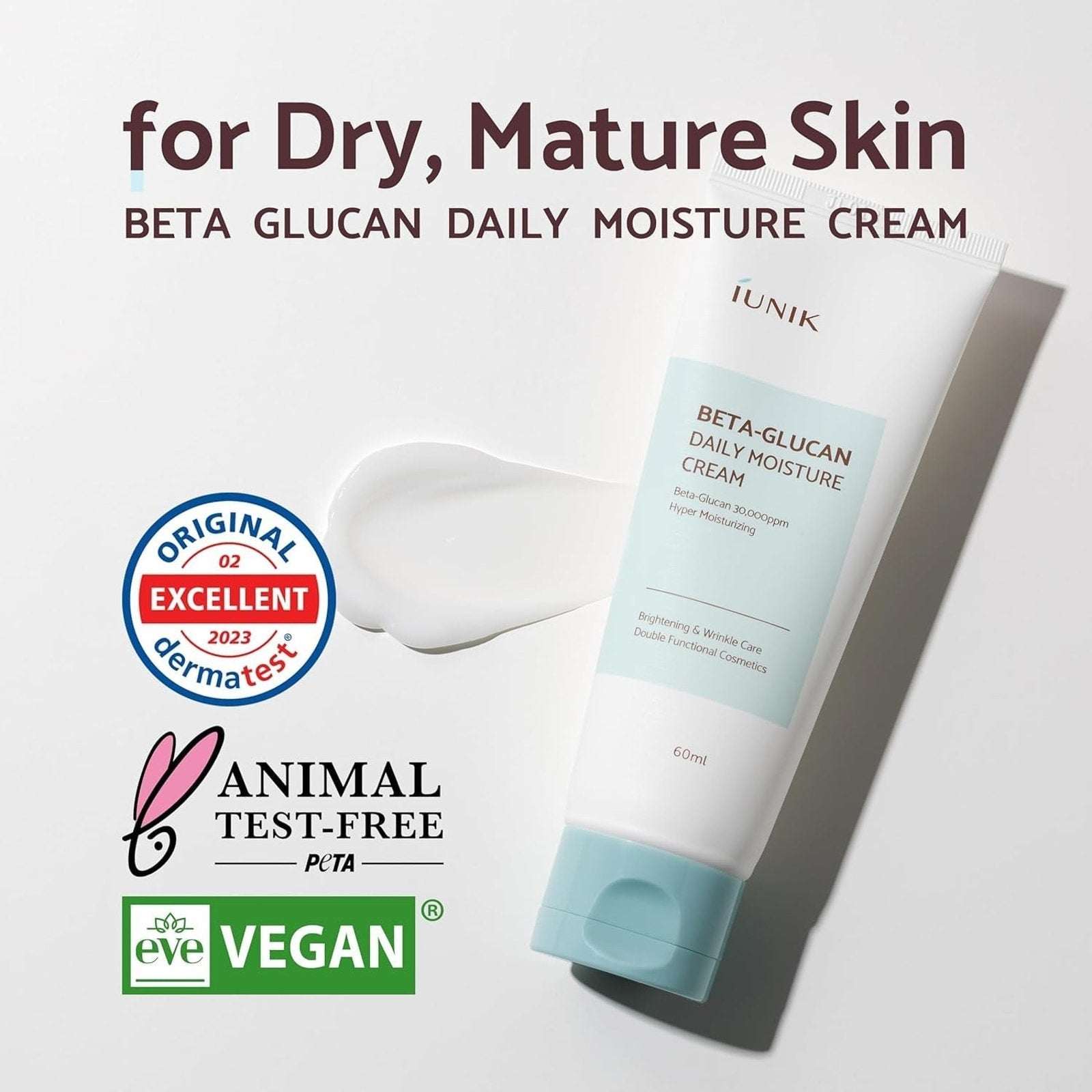 iUNIK Beta Glucan Daily Moisture Cream & Power Moisture Serum 60ml 50ml K-Beauty