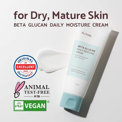 iUNIK Beta Glucan Daily Moisture Cream & Power Moisture Serum 60ml 50ml K-Beauty