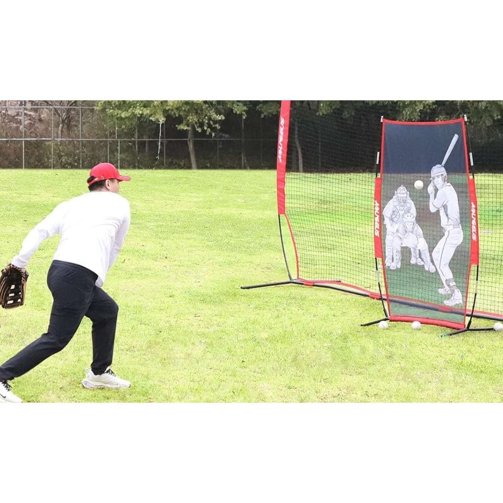 Baseball Batter Dummy Pitching Training Aid Target Durable w Stand & Carry Bag