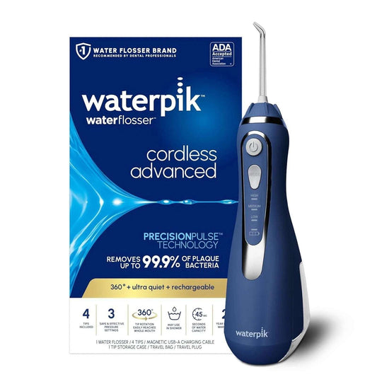 Waterpik Waterflosser Advanced 2.0 Cordless For Teeth, Gums, Braces WP-583 Blue