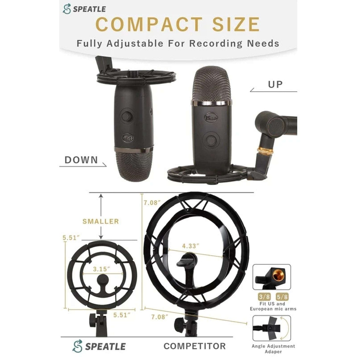 SPEATLE Blue Yeti X Microphone Shock Mount for Blue Yeti X, Yeti, Yeti Nano