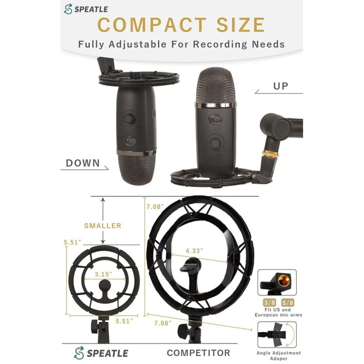 SPEATLE Blue Yeti X Microphone Shock Mount for Blue Yeti X, Yeti, Yeti Nano