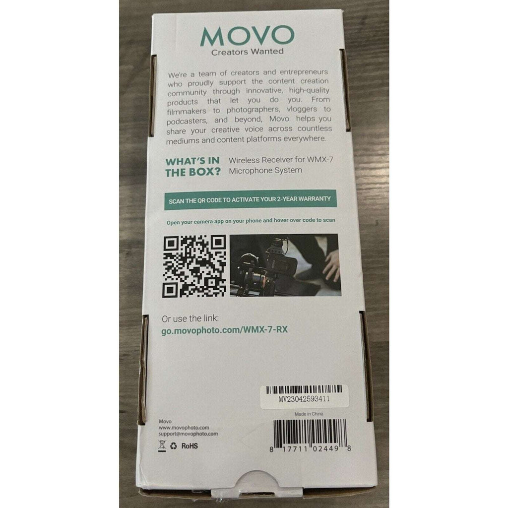 Movo 12-Channel VHF Wireless Receiver for WMX-7 Microphone System WMX-7-RX