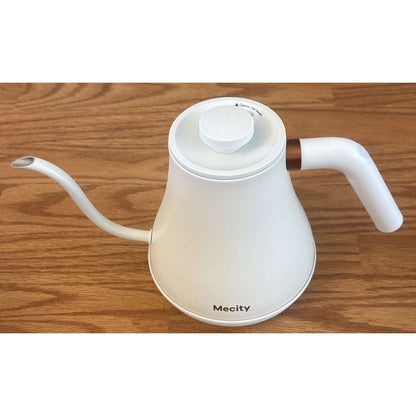 MECITY Electric Stainless Gooseneck Kettle 1200W, Precision Temp Control, White