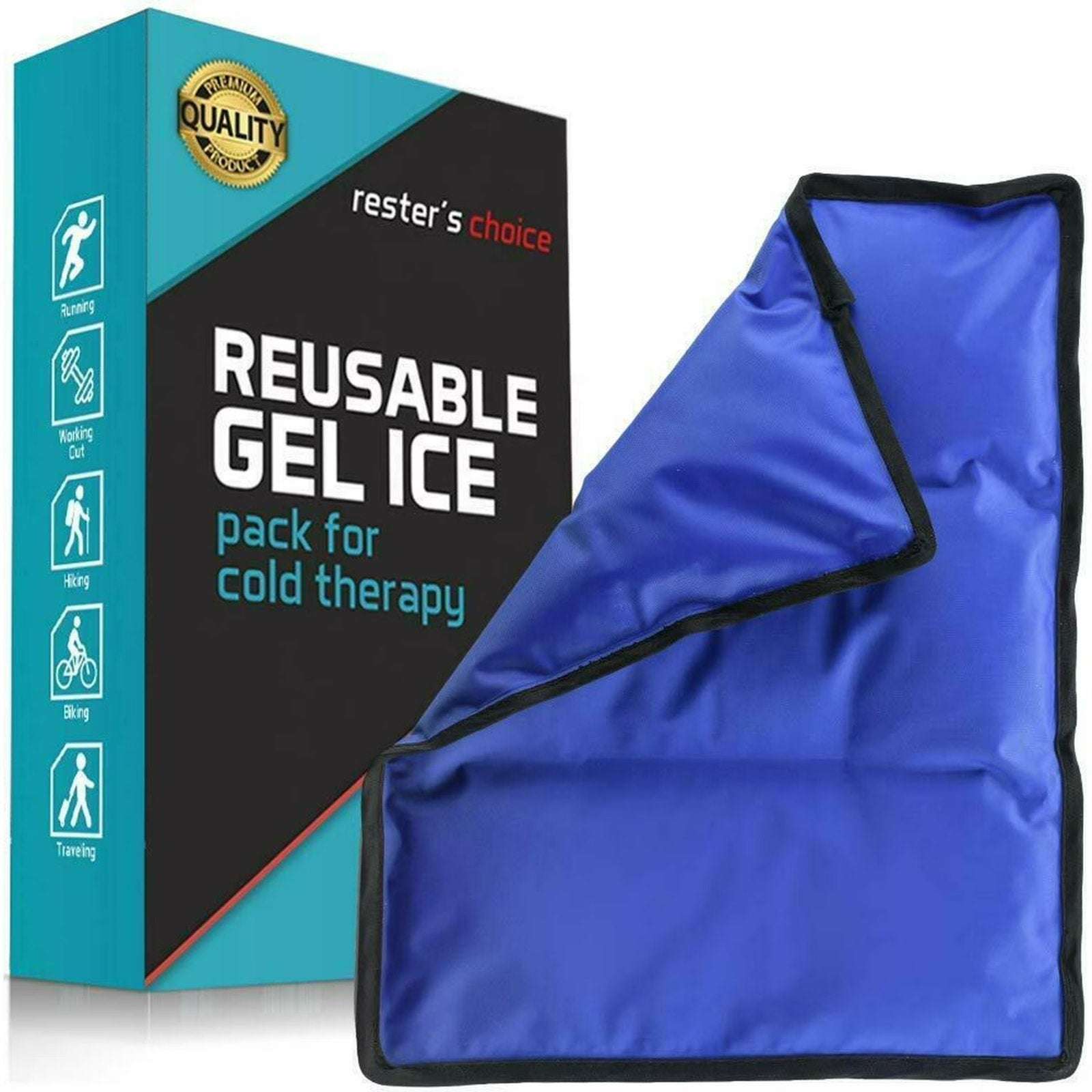 Rester's Choice Reusable Gel Ice Pack for Hot & Cold Therapy 11x14.5" Flexible