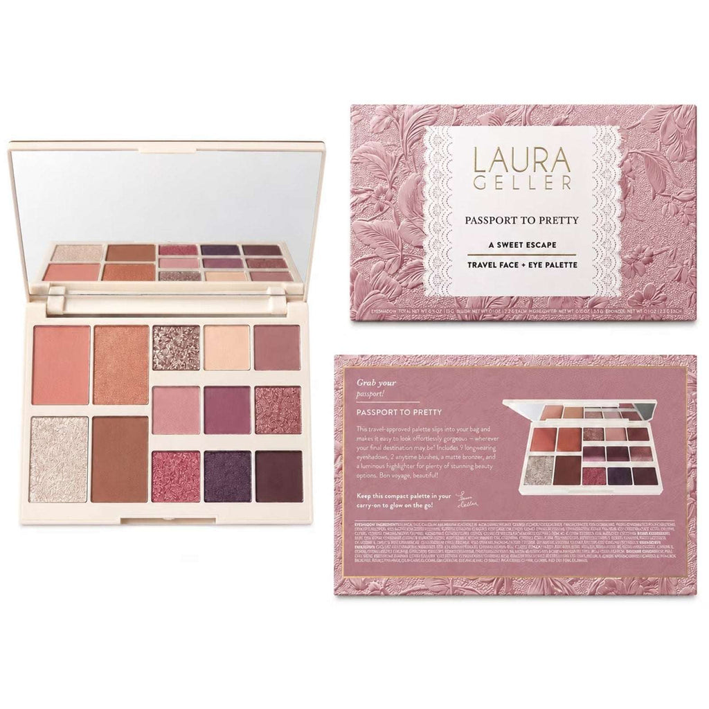 Laura Geller PASSPORT To Pretty Travel Face Eye & Cheek Palette NIB/Sealed Sweet