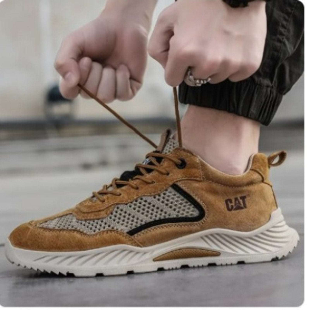 Caterpillar CAT Suede & Mesh Non-Slip Lace-Up Low Cut Sneakers Men's Sz 10 Wide