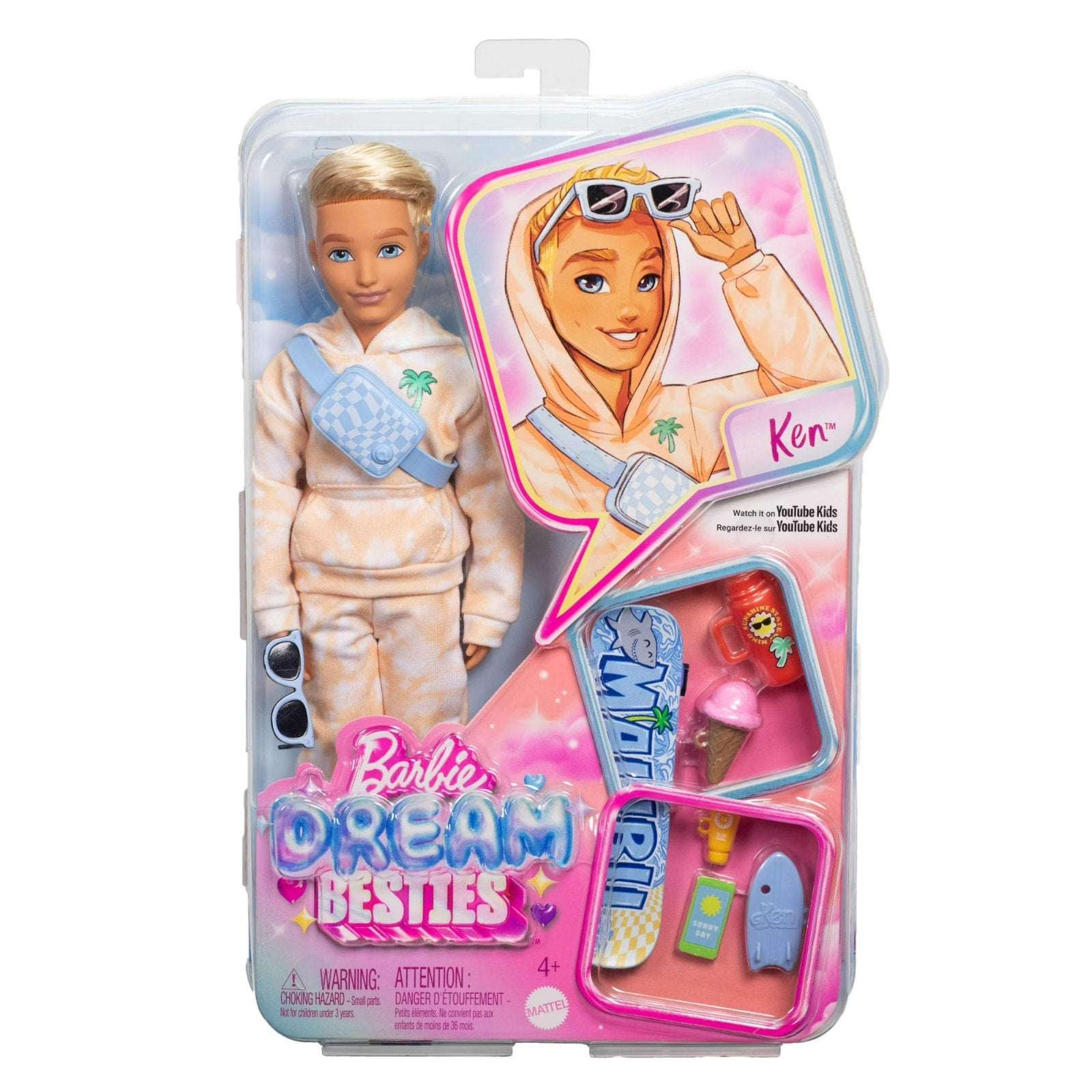Barbie Dream Besties Barbie “Ken” Fashion Doll YouTube w/ Skateboard