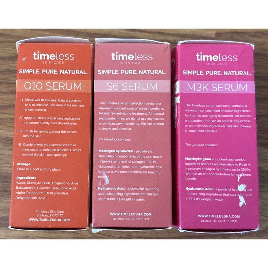3PC Timeless, Matrixyl 3000 Serum, Matrixyl S6, Coenzyme Q10 + Hyaluronic Acid