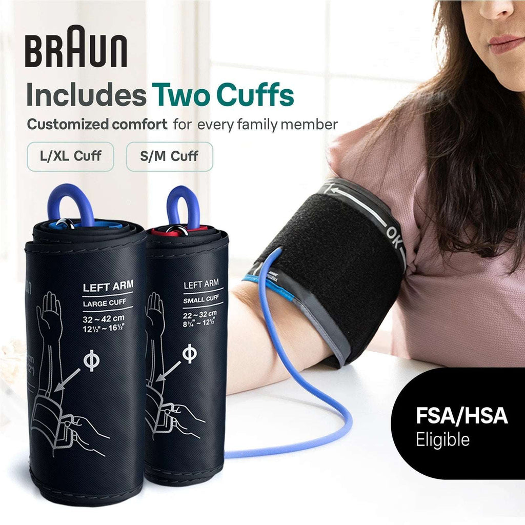 Braun ExactFit 3 Blood Pressure Monitor Large Display 2 Cuffs 80 Memory Slots