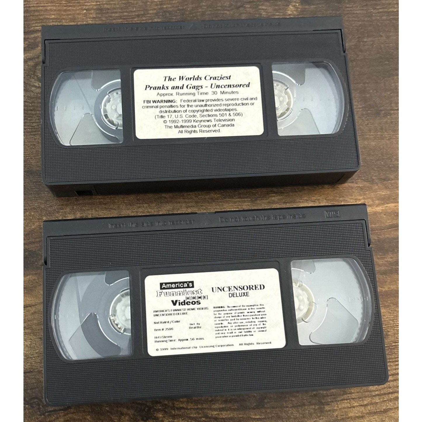 Uncensored VHS Americas Funniest Home Videos; World's Craziest Pranks Gags +