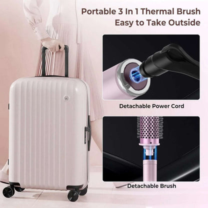 3in1 Thermal Heated Round Brush Set, Adjustable Temp Ceramic Tourmaline 30/38/45