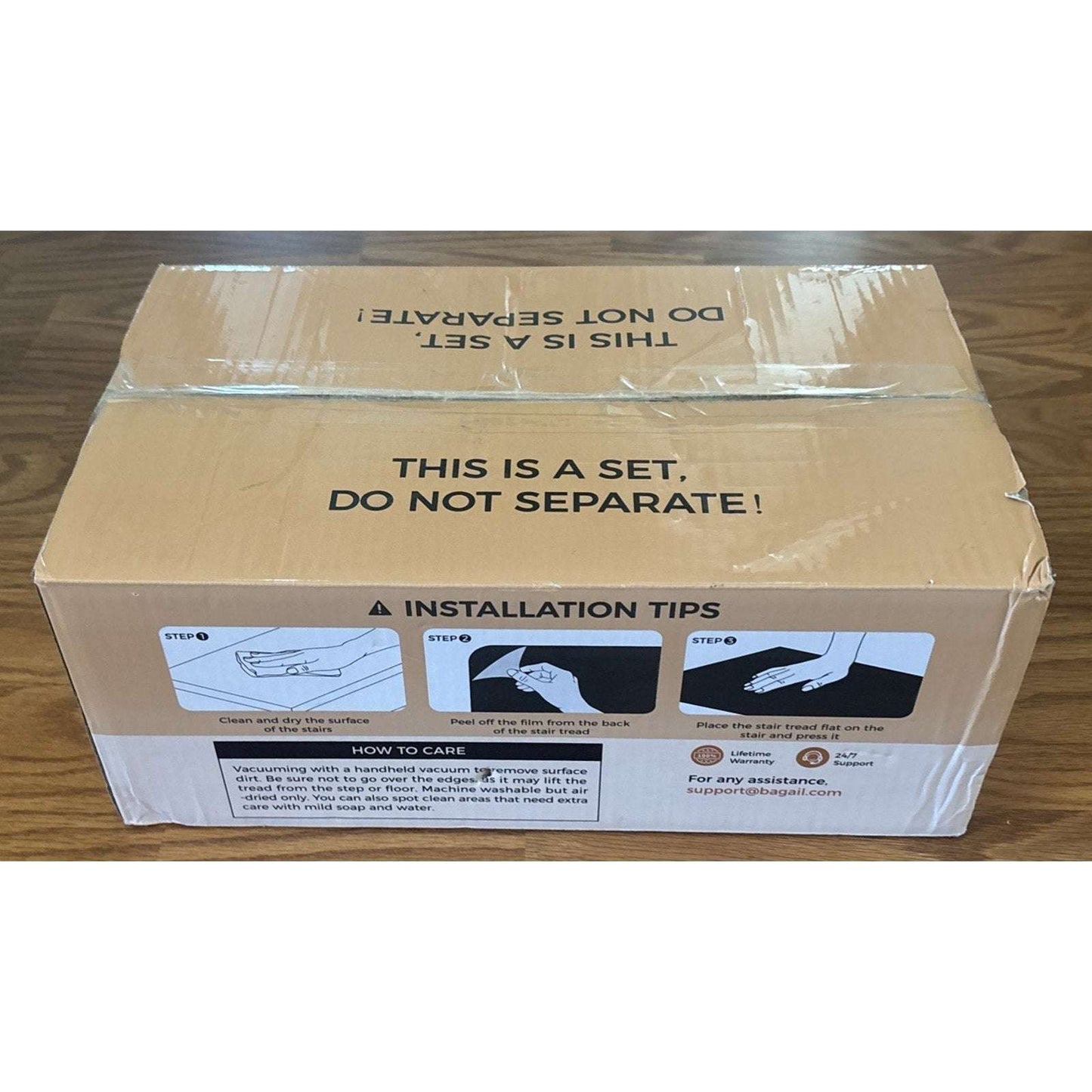 Soft Stair Treads Non-Slip for Wooden Steps, 10pcs 28"x9" Reusable & No Residue