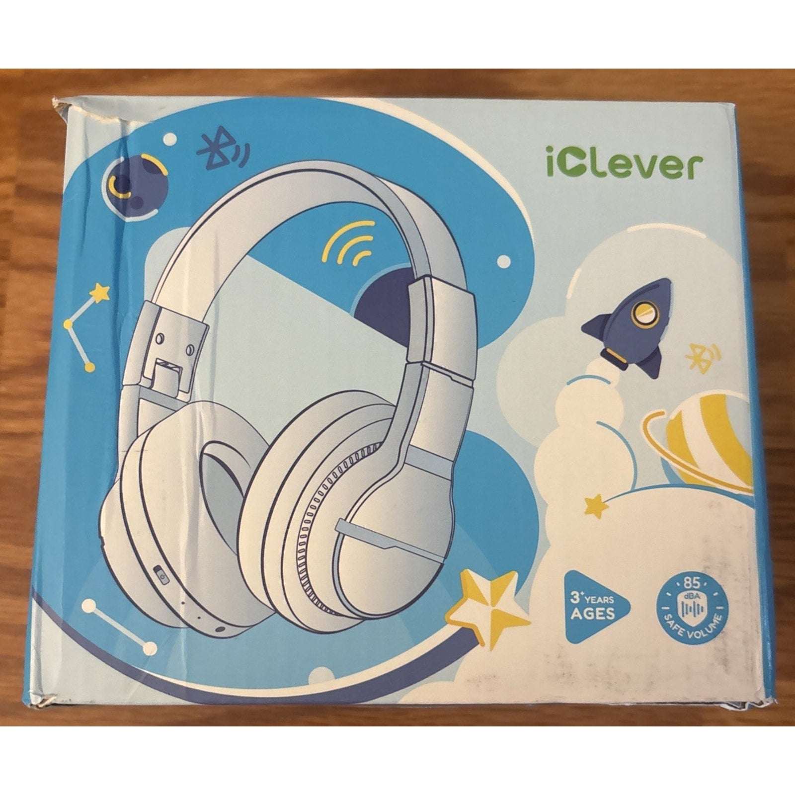 iClever BTH12 Kids Bluetooth Headphones Colorful LED Lights Wireless w/ Mic Pink