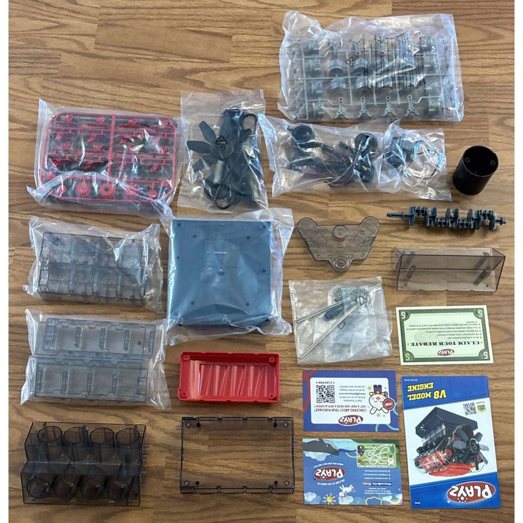 Playz STEM V8 Combustion Engine Model Kit That Runs - Build Your Own - 270Pcs