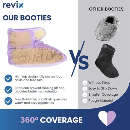 REVIX Microwavable & Freezable Booties Feet Ankle Warmers Hot/Cold Socks