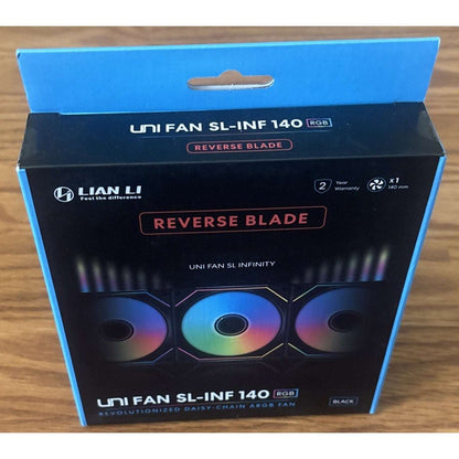 LIAN Li UNI FAN SL-INF 140mm RGB Reverse Blade Case Fan Black Daisy-Chain ARGB