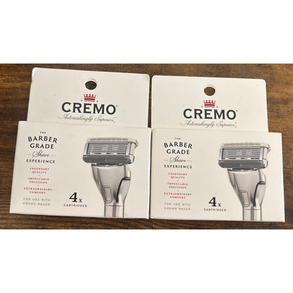 2-Pack of 4 Cremo 5-Blade Barber Grade Mens Razor Cartridge Refills (8 Total)