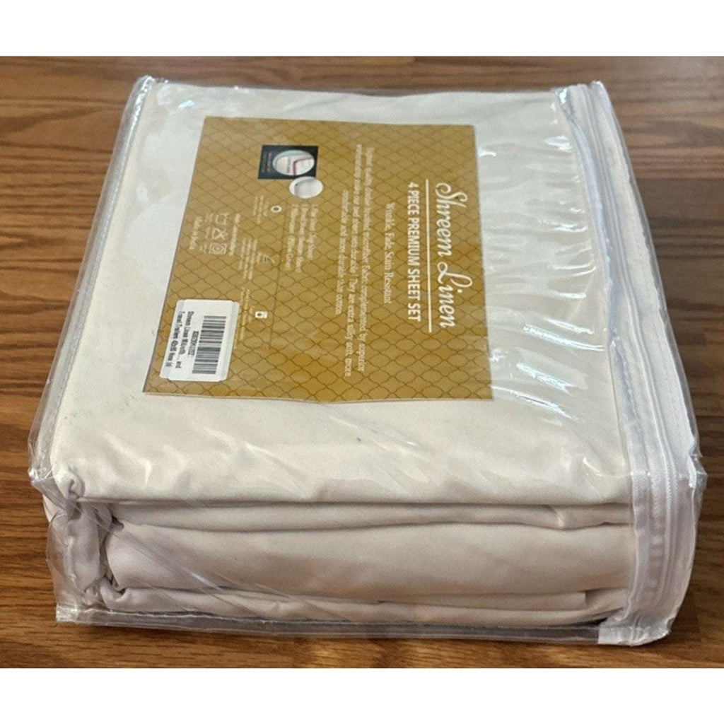 RV Bunk Camper Bed Sheet Set 42 x 80 Ivory 4PC Microfiber Wrinkle & Stain Resist