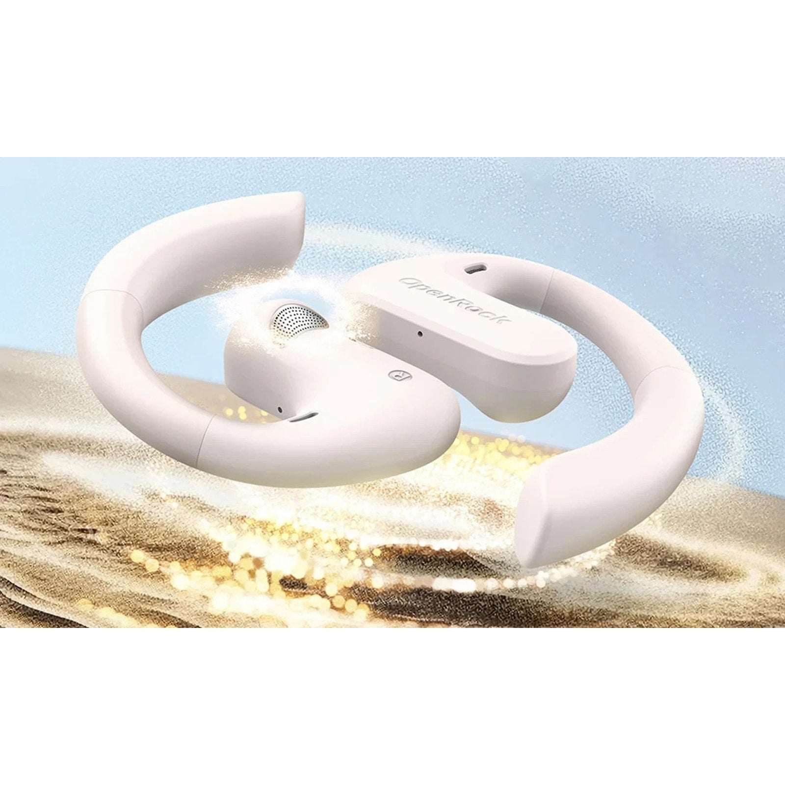 OpenRock S Open-Ear Air Conduction Earbuds Bluetooth 5.3 Wireless Over-Ear Cream