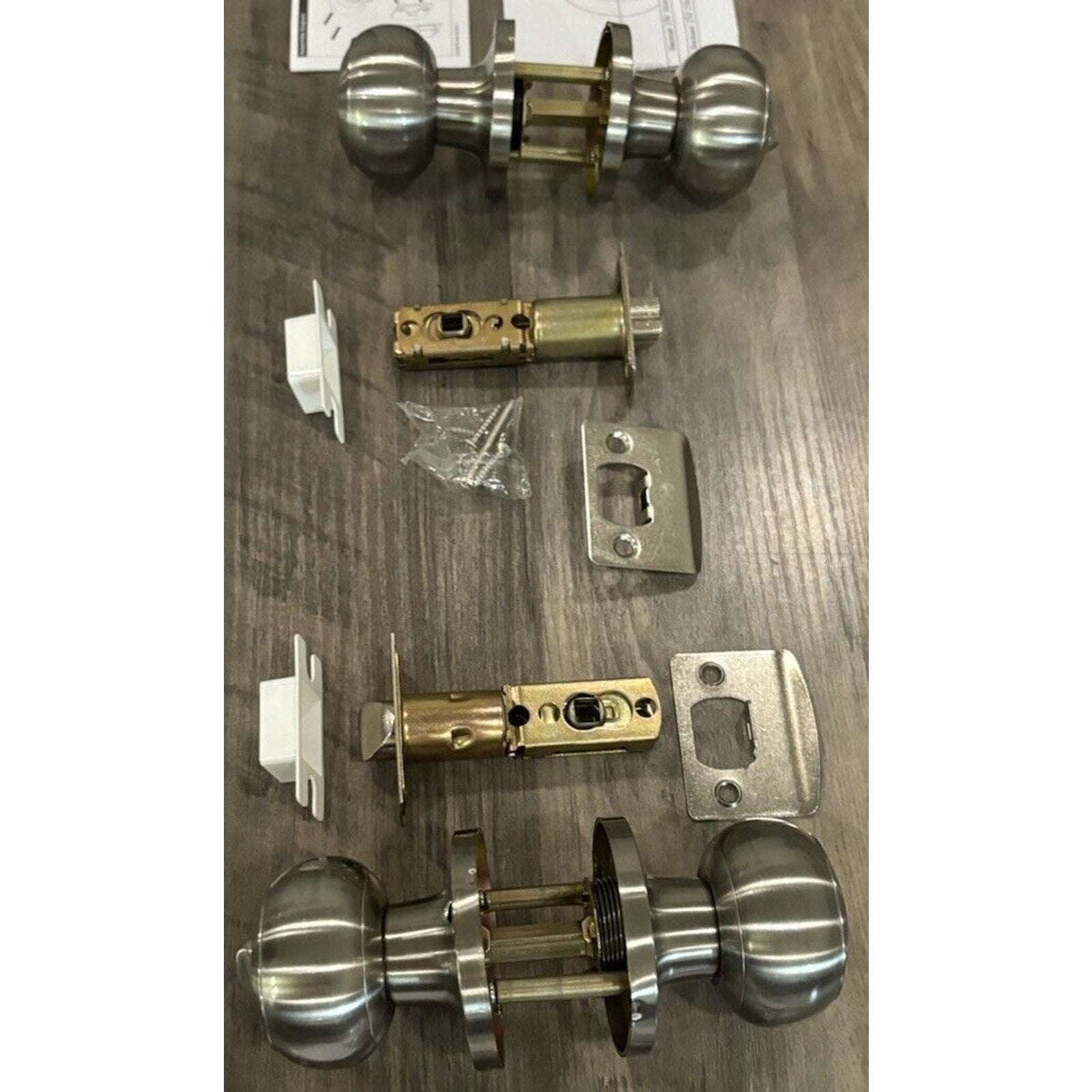 Probrico 2 Sets Ball Knobs Privacy Door Lock Knobs Satin Nickel Finish DL609SNBK