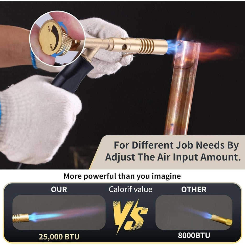 TAUSOM Air Fuel Torch Kit MAPP/MAP-Pro/Propane with Pressure Regulator, Heat Adj