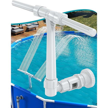 Pool Fountain for above and In-Ground Pools, Dual Spray Pool Waterfall Sprinkler