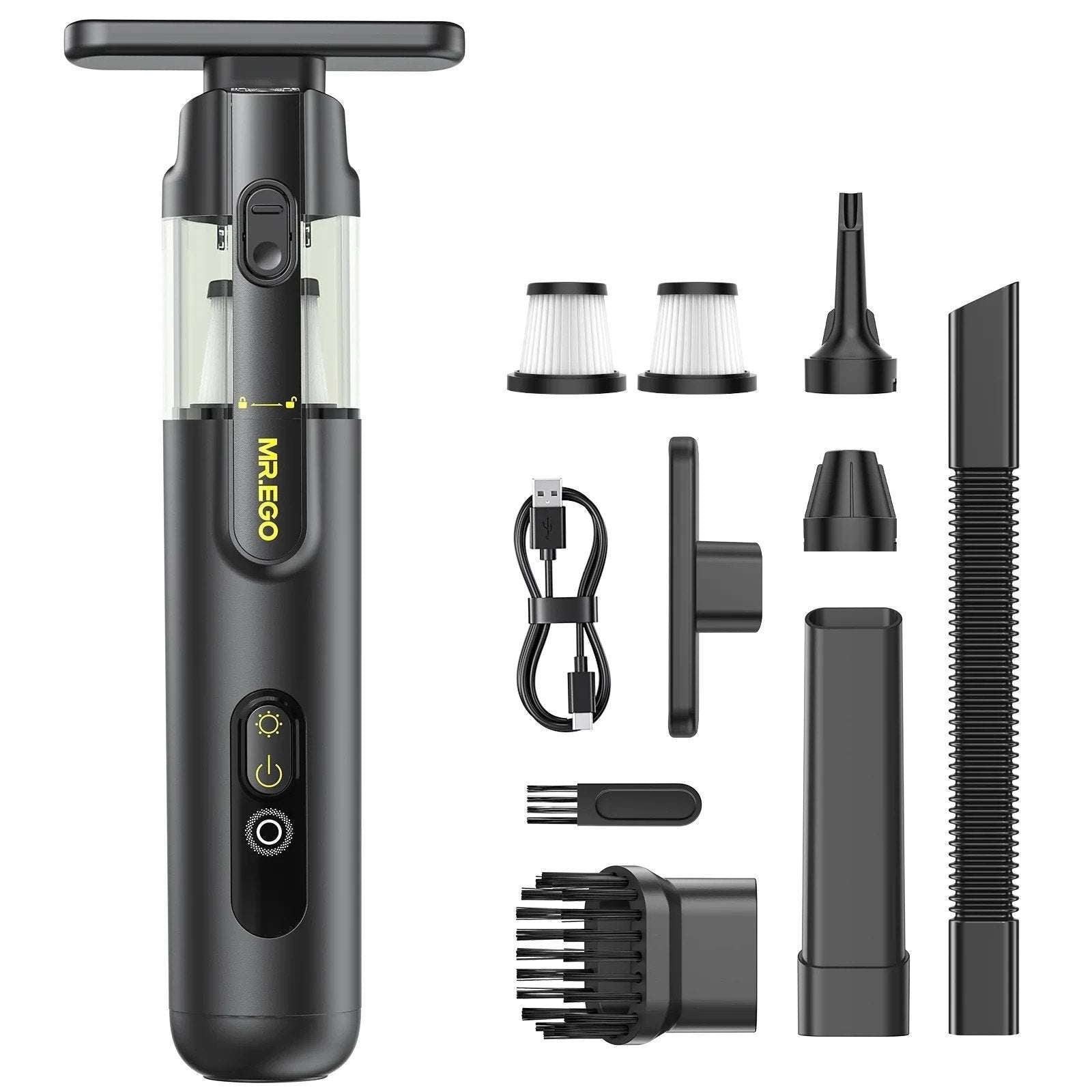Car Handheld Cordless Vacuum & Air Duster 20000Pa w/ LED Light & Washable Filter