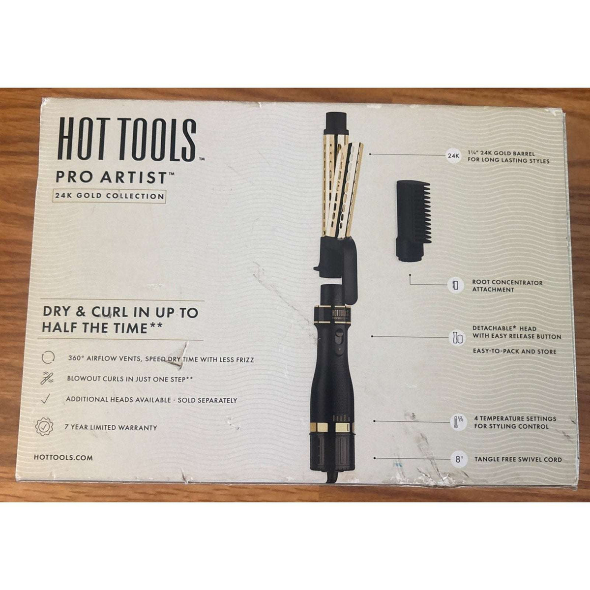 Pro Artist 24K Gold One Step Hair Dryer & Blowout Curler with 360° Air Flow -NEW