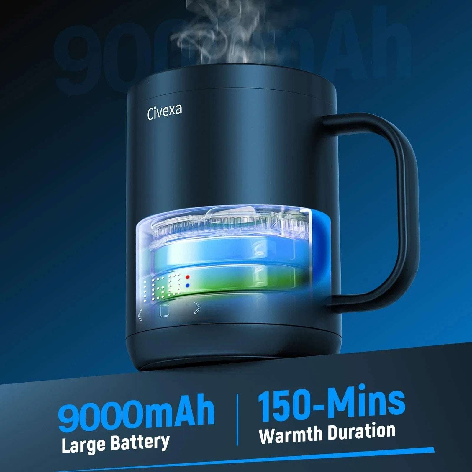 Civexa Heated Smart Mug Coffee Cup Rechargeable Touch & APP Control Auto Shutoff