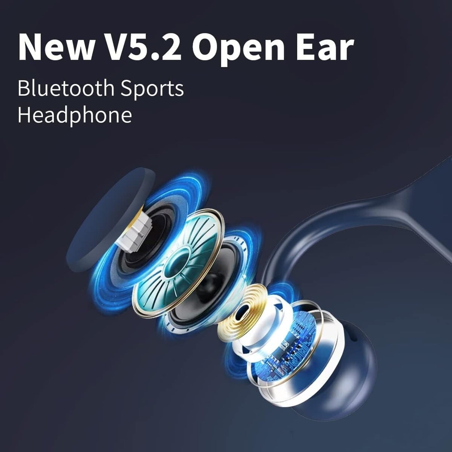 Open Ear Bluetooth 5.1 Sport Headphones Wireless Bone Conduction Earbuds Recharg