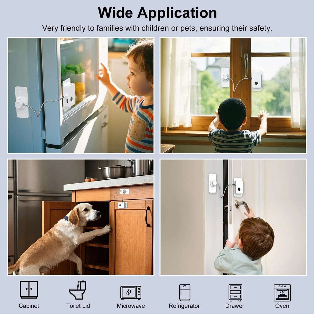 Fingerprint Fridge Lock - Child & Pet Proof Security for Drawers Balcony Doors